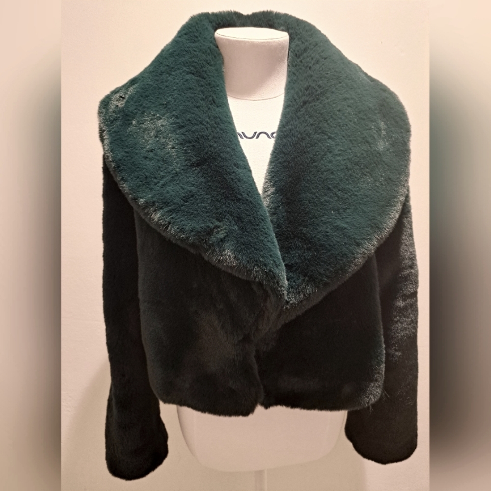 Revolve fur green jacket